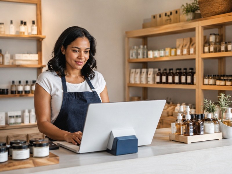 Persona trabajando en comercios y tiendas