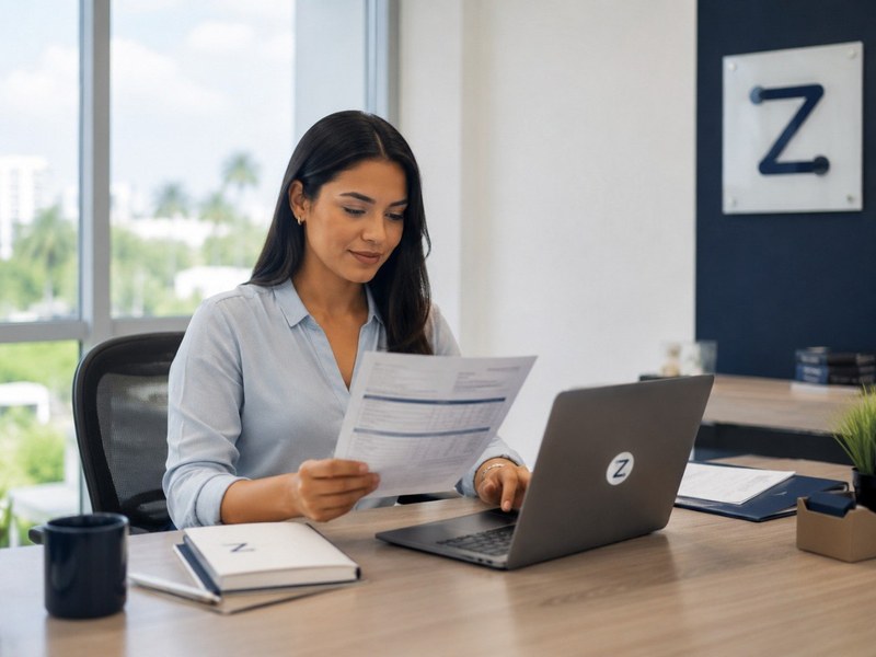 Persona trabajando en empresas de servicios